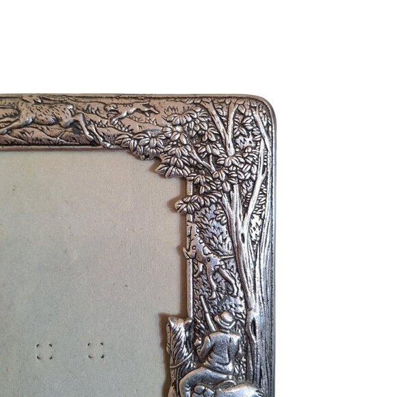 Arthur Court Vintage 1987 Hunt Motif 5x7 Pewter Picture Frame Rare - Picture 3 of 11